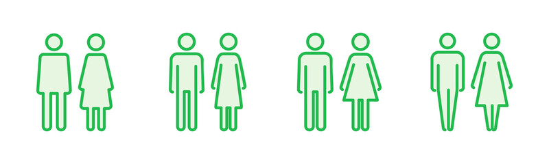 Man and woman icon set. male and female symbol