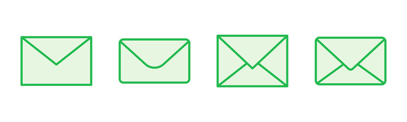 Mail icon set. email icon vector. E-mail icon. Envelope illustration