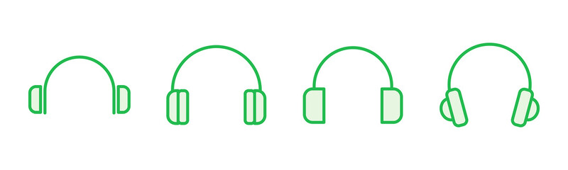 Headphone icon set. Headvector icon symbols