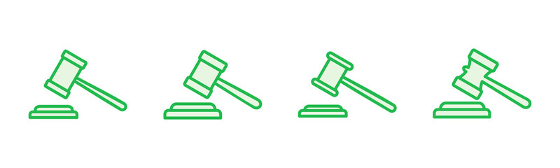 Fototapeta premium Gavel icon set. judge gavel icon vector. law icon vector. auction hammer