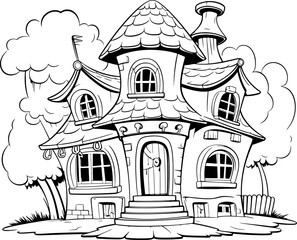 Fairy house sketch drawing