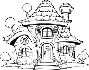 Fairy house sketch drawing