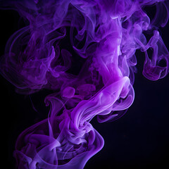 Obraz premium Purple smoke with a black background. Generative ai. 