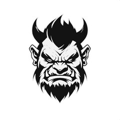 Dungeons and Dragons Orc Icon - Fantasy, Adventure, Exciting, Mystical - Generative AI Art Image - SVG