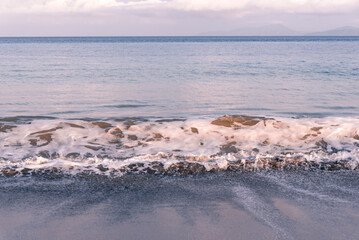 Big waves crushing the shores at the coastline