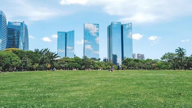Timelapse of S&atilde;o Paulo, Brazil. &acute;Park on a sunny day