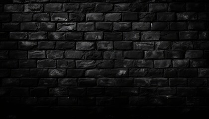 Abstract black brick wall texture with dark background for graphic design and creative projects