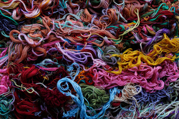 background of colorful threads

