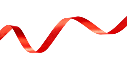 wavy red ribbon isolated. shiny red ribbon element