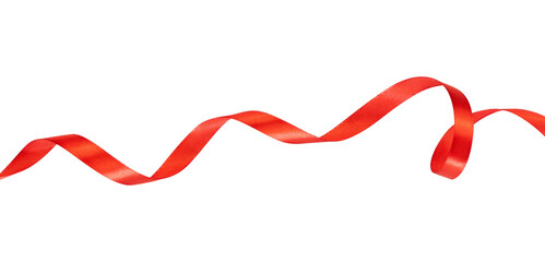 red ribbon isolated. shiny ribbon element