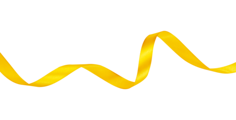 Spiral shiny yellow ribbon element