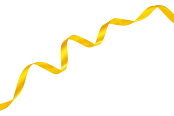 swirl yellow ribbon isolated element