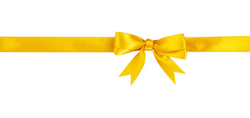 yellow ribbon with bow isolated