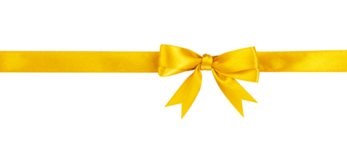 yellow ribbon with bow isolated