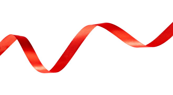 wavy red ribbon isolated. shiny red ribbon element