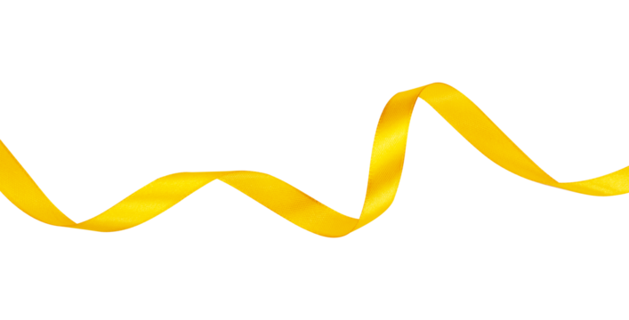 Spiral shiny yellow ribbon element