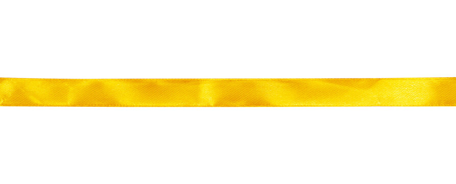 gold ribbon isolated. shiny yellow ribbon isolated