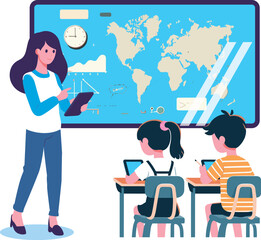 タブレットでの地理授業