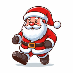 This is a vector illustration of a Santa Claus on a white background. The illustration is simple and colorful, suitable for greeting cards, posters, or stickers.
