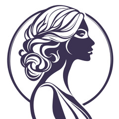 silhouette of woman with long hair