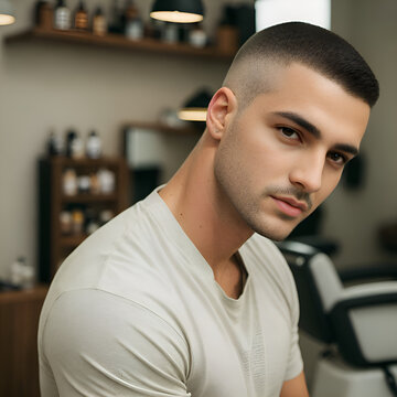 Man with buzz cut