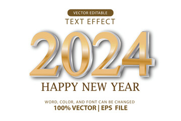 vector editable text 3d effect happy new year 2024 design template for celebration of the new year 2023 to 2024