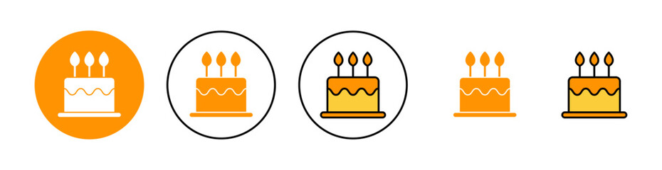 Cake icon set  for web and mobile app. Cake sign and symbol. Birthday cake icon