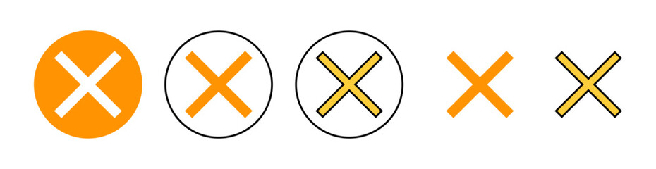Close icon set for web and mobile app. Delete sign and symbol. cross sign - obrazy, fototapety, plakaty