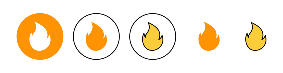 Fire icon set for web and mobile app. fire sign and symbol