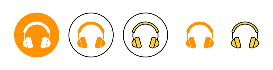 Headphone icon set  for web and mobile app. headphone sign and symbol