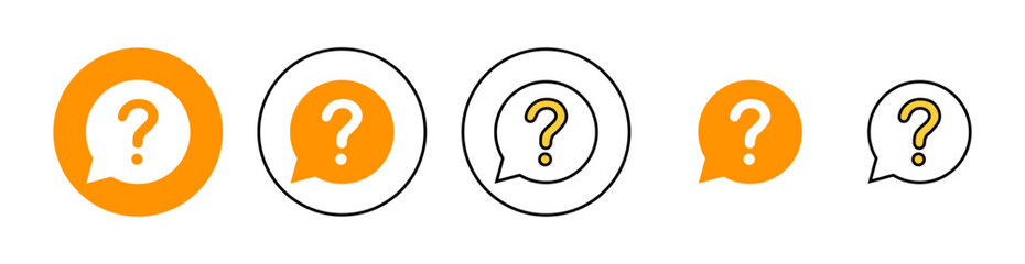 Question icon set for web and mobile app. question mark sign and symbol