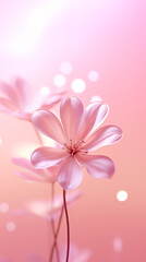 Soft focus of a flower on a pink background in the style of bokeh panorama