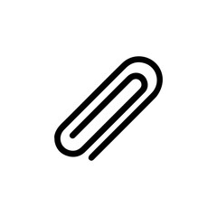 Obraz premium Black isolated icon of paper clip on white background.