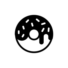 Glazed cake with a hole vector icon. Donut icon. Doughnut icon vector.