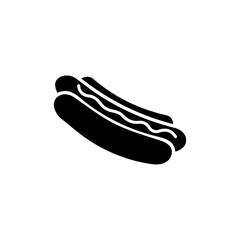 Hot dog icon. Bun with sausage vector sign.