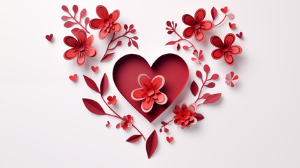 heart with ornament valentines paper card