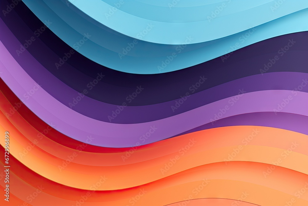 Poster abstract blue, orange and purple curve and wave element. bright decorative background with copy spac