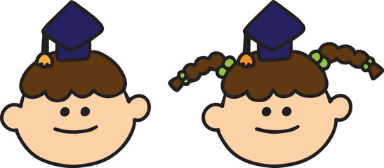 졸업식 학사모 쓴 아이