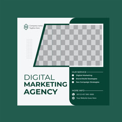 Modern Creative Corporate Business marketing agency promotion social media post template. Editable square banner design with place for the photo