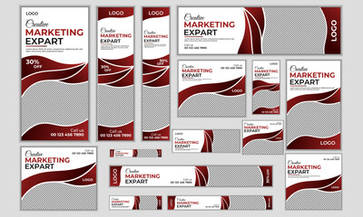 Abstract banner web template bundle design, Horizontal web banner, Modern Gradient cover header background for website, Social Media Cover ads banner, flyer, invitation card.