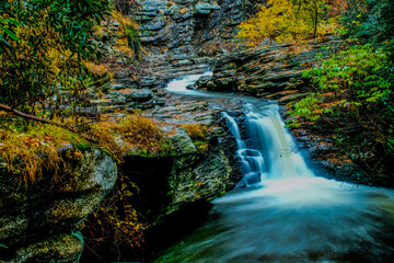 waterfall in autumn