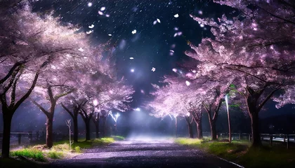 Fototapeten 桜　桜吹雪　桜道 © megumin