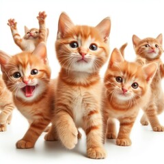 adorable young playful orange kittens