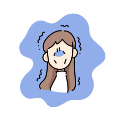 げっそりしている若い女性