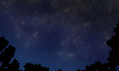Fototapeta na wymiar リアルで綺麗な星空のイラスト