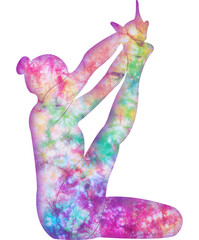 watercolor yoga poses. This image is part of a set of 50 yoga poses perfect for creating beautiful designs, for your website, social networks, products, etc. 