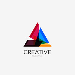 Triangle abstract logo, business emblem icon