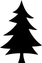 Christmas tree icon vector illustration. Simple pine silhouette stylized design element