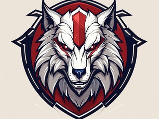 Obraz premium AI generated illustration of a wolf head with glaring eyes, forming an emblem