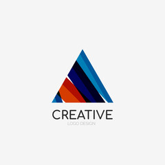 Triangle abstract logo, business emblem icon